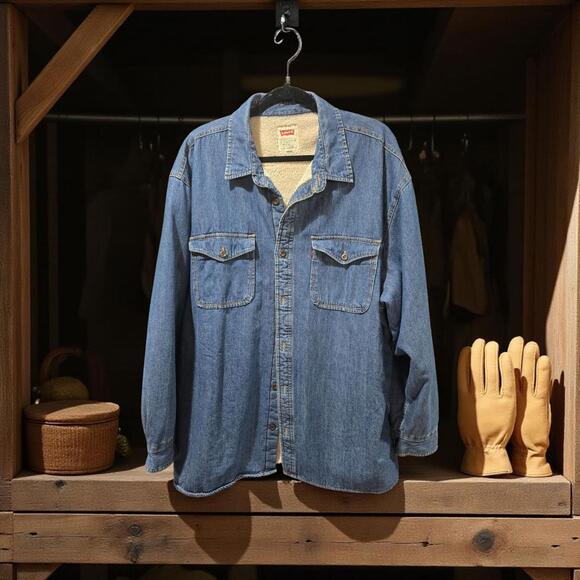 Levi's Men's 2x Sherpa-Lined Denim Utility Jacket - Picture 1 of 6